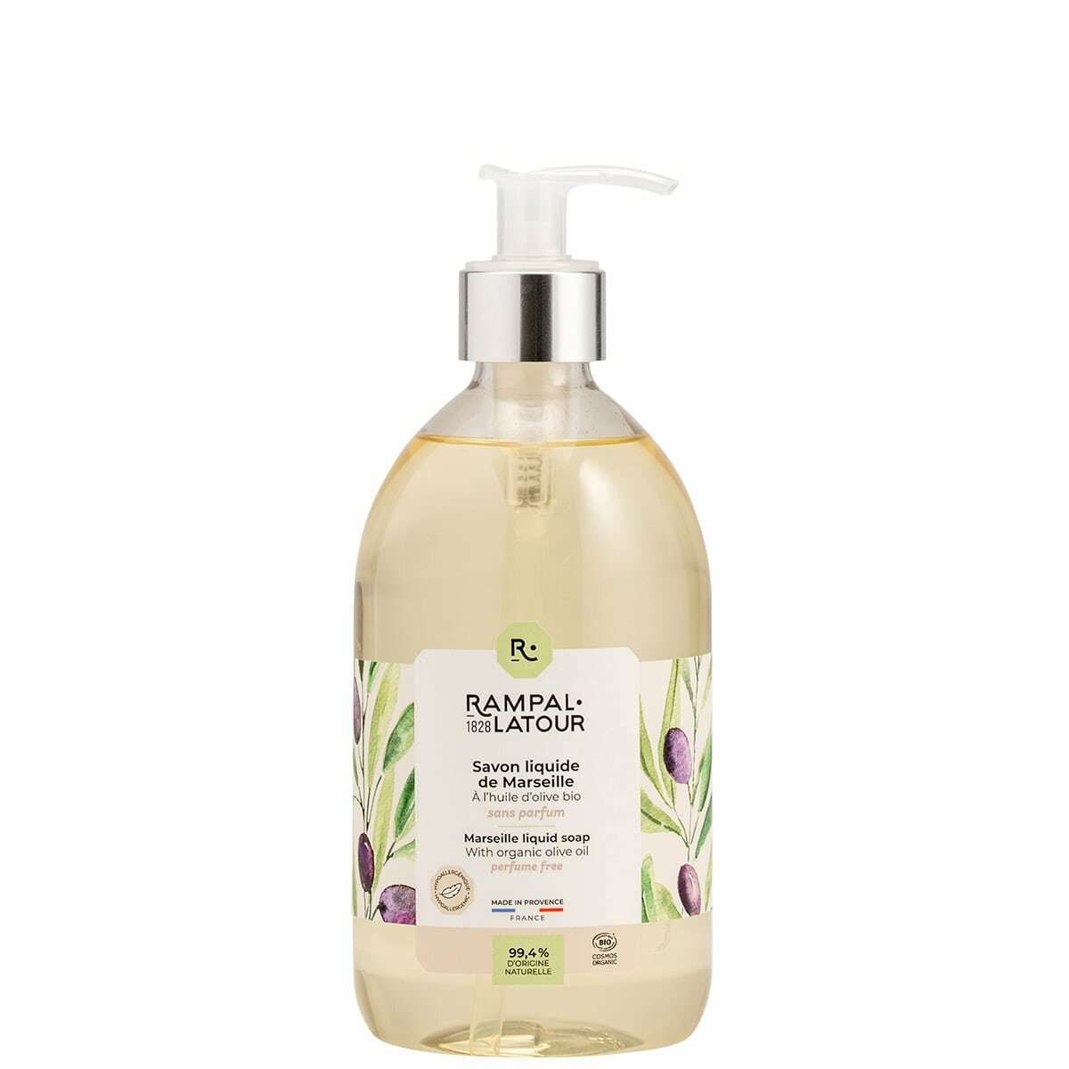 Marseille liquid soap certified organic 500ml - Cosmos Organic